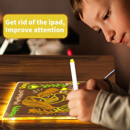 LED-Notizbrett für Kinder | Kreativ & abwischbar aus Acryl Zorenza