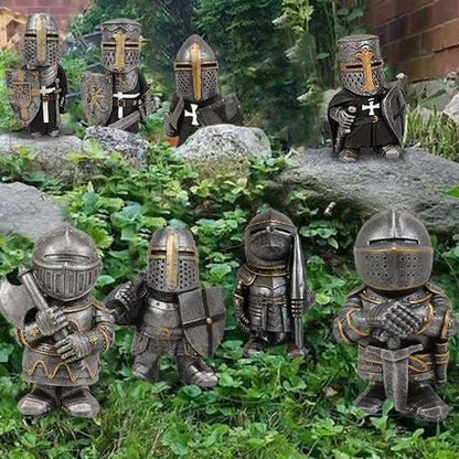 Mittelalterliche Gartenzwerg-Statue – Handbemalte Harz-Wächterfigur Zorenza
