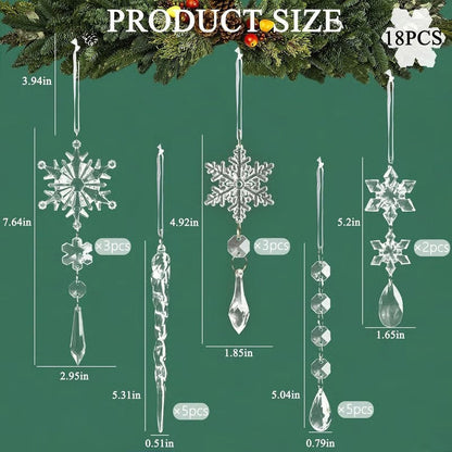 Weihnachtsdeko 18er Set | Kristallklarer Glanz & elegante Formen Zorenza