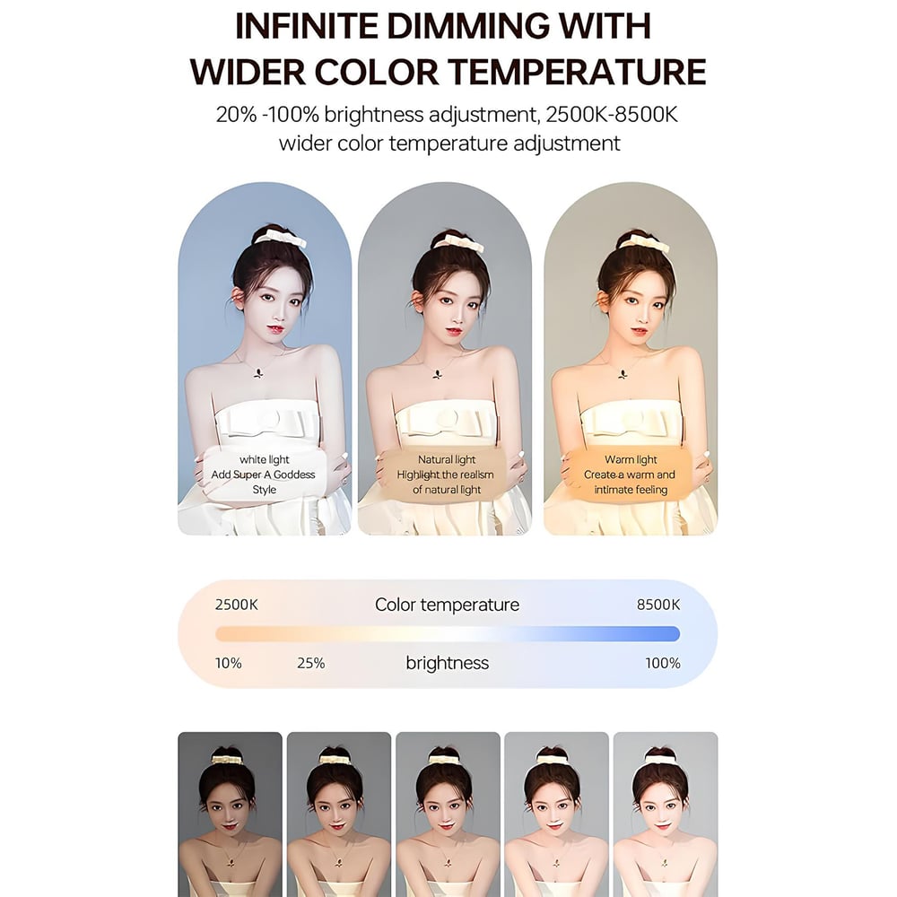 Rechargeable Selfie Portable Ring Light – Adjustable Bicolor Fill Light Zorenza
