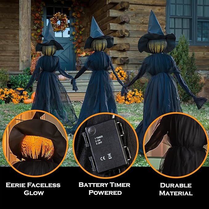 Halloween Hexengarten-Stecker – Wasserdekor für den Außenbereich Zorenza