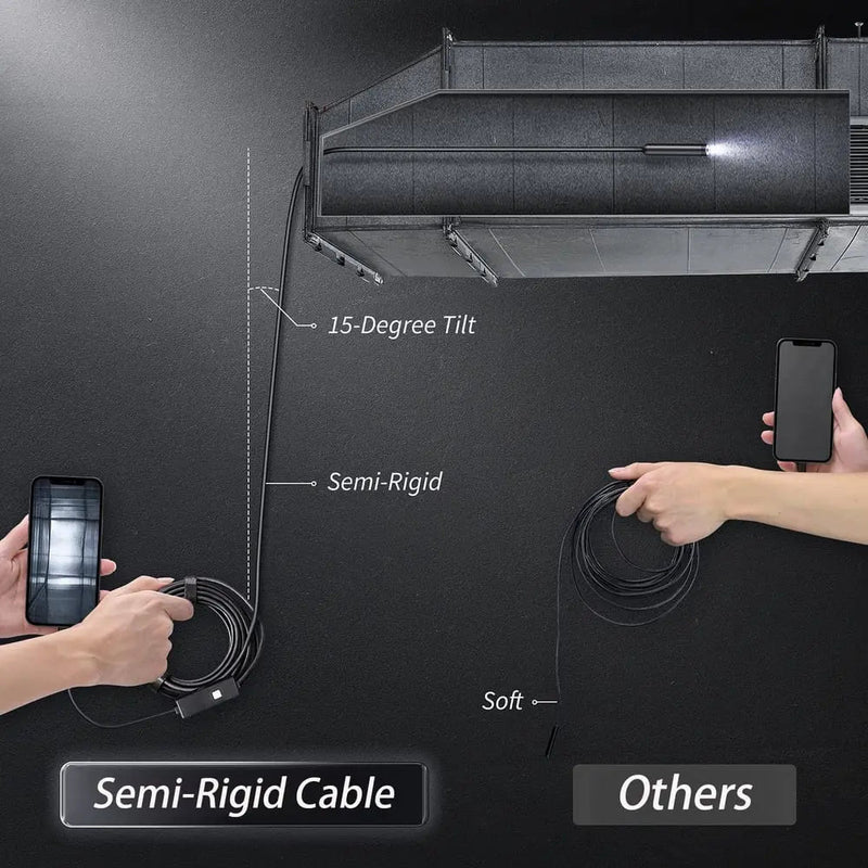 Endoskopkamera Wasserdicht — HD Inspektionskamera mit 5m Kabel Zorenza