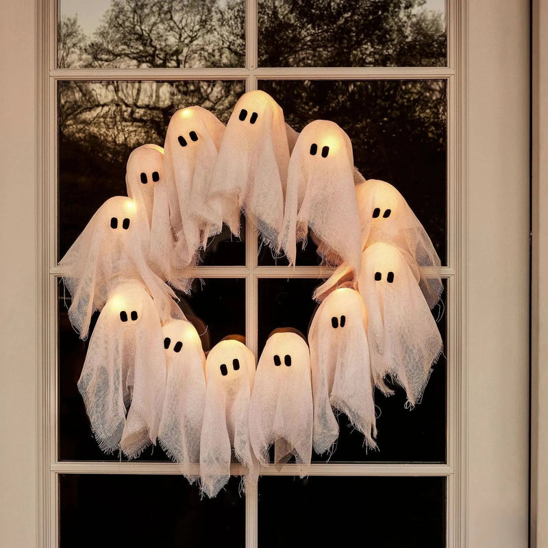 Halloween-Deko-Kranz — Geheimnisvoller Geistglanz für Stimmung Zorenza