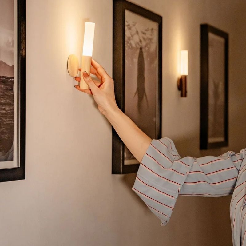 Nachtlicht | Warmweißes Licht aus handgefertigtem Holz Zorenza