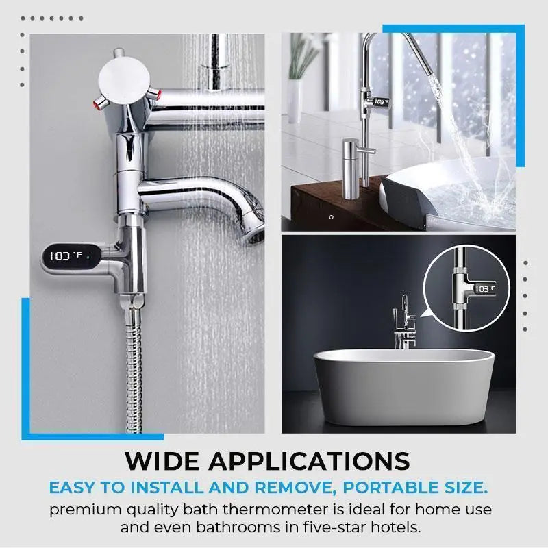 Digitales Duschthermometer | Wasserdruckbetrieb, LED-Anzeige Zorenza