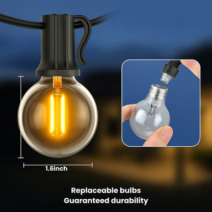 Solarbetriebene Außen-Lichterkette — 15 Meter Warmweiß LED Wasserdicht Zorenza