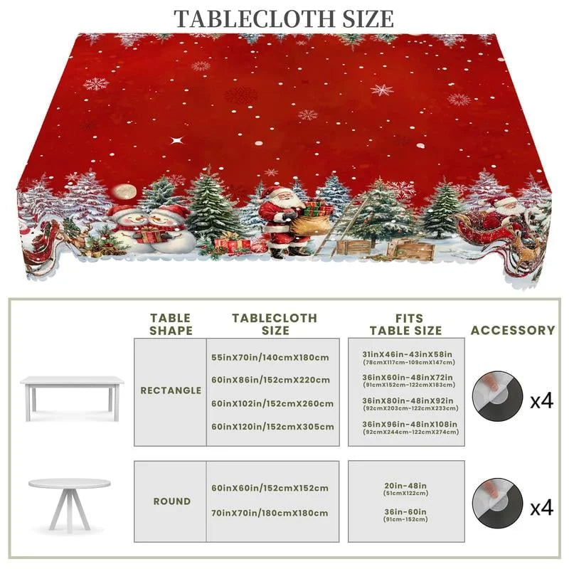 Weihnachts-Tischdecke | Pflegeleicht & farbecht, langlebig Zorenza