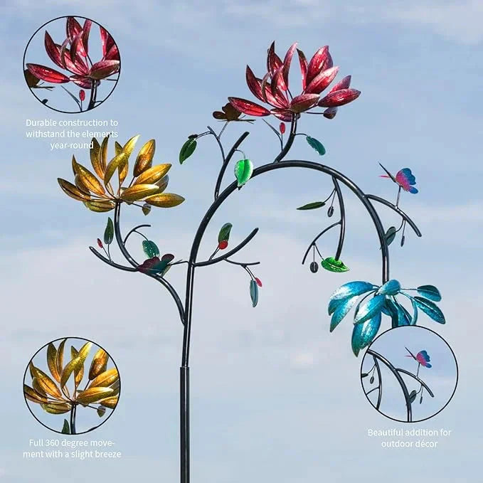 Bunter Garten-Windspinner – Faszinierende Blumendekoration Zorenza