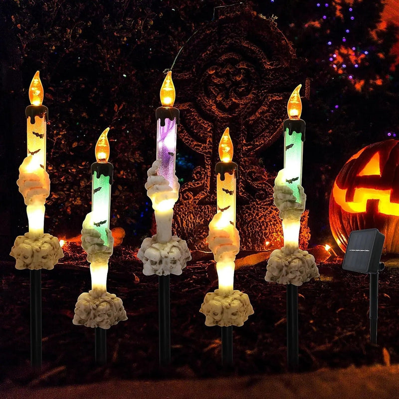 Solar-Totenkopf-Kerzenleuchte – Spuklicht für Garten, Hof & Terrasse Zorenza