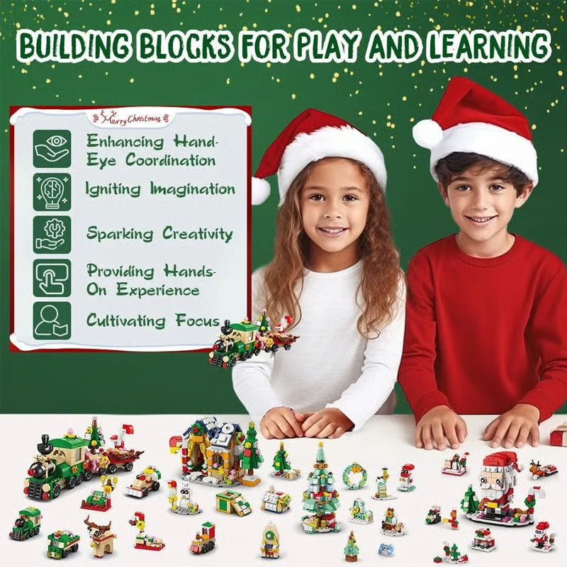Bausteinset Adventskalender | 24-teiliges Bauvergnügen für Kinder Zorenza