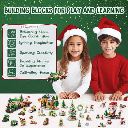 Bausteinset Adventskalender | 24-teiliges Bauvergnügen für Kinder Zorenza
