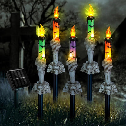Solar-Totenkopf-Kerzenleuchte – Spuklicht für Garten, Hof & Terrasse Zorenza