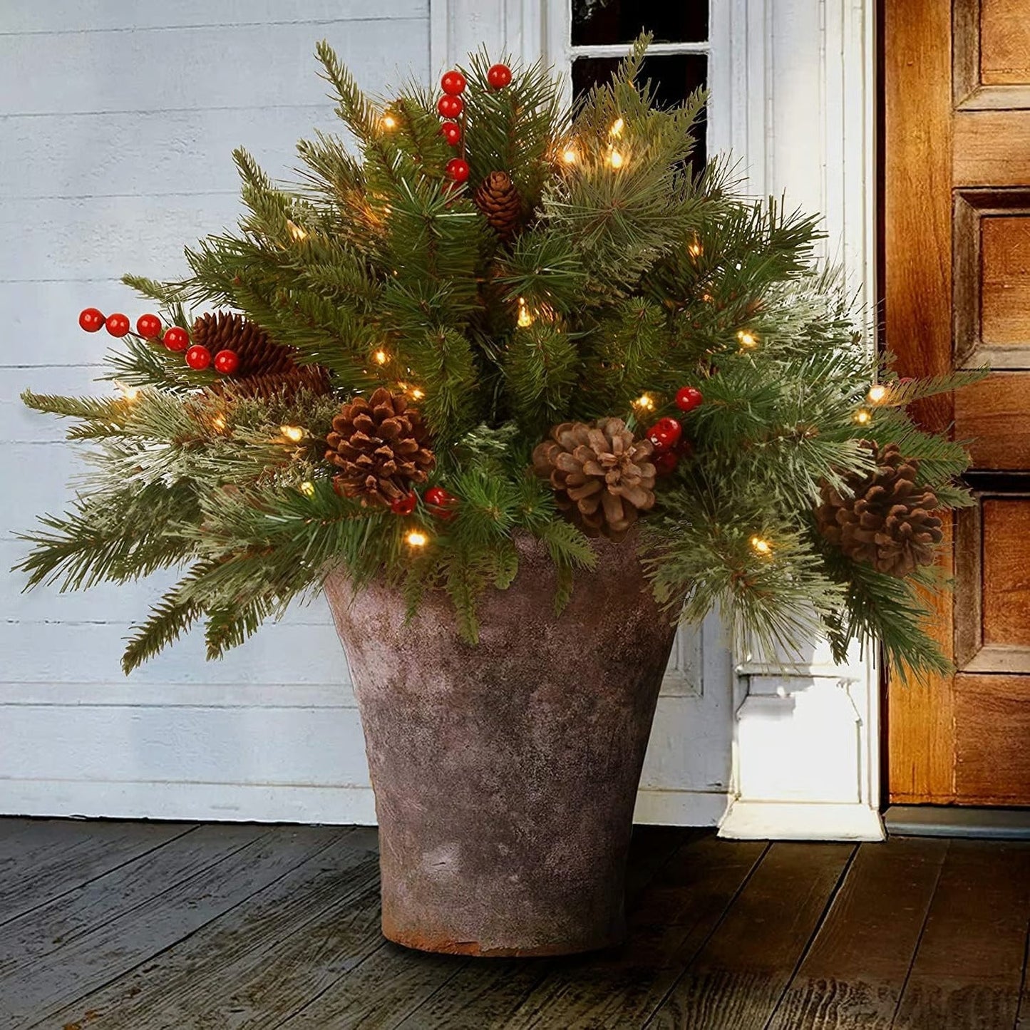 Pre-lit Artificial Christmas Tree Urn Filler Mivoza Deutschland