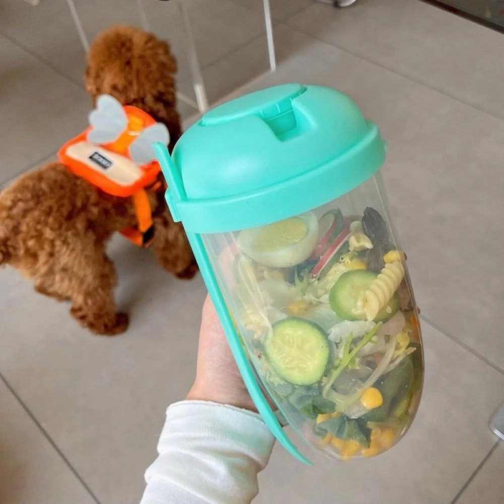 Tragbarer Salatbecher mit Gabel &amp; Soßenschale – Frisch genießen, überall und jederzeit Mivoza Deutschland