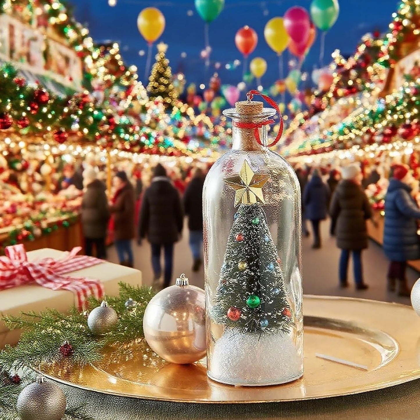 Weihnachtsbaum mit Flaschenpost — Persönliche Nachricht verschenken Mivoza Deutschland