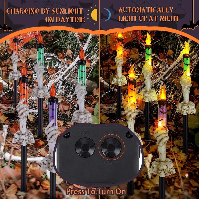 Solar-Totenkopf-Kerzenleuchte – Spuklicht für Garten, Hof & Terrasse Zorenza