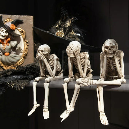 Drei weise Skelette — Kamin-Deko für Halloween Zorenza