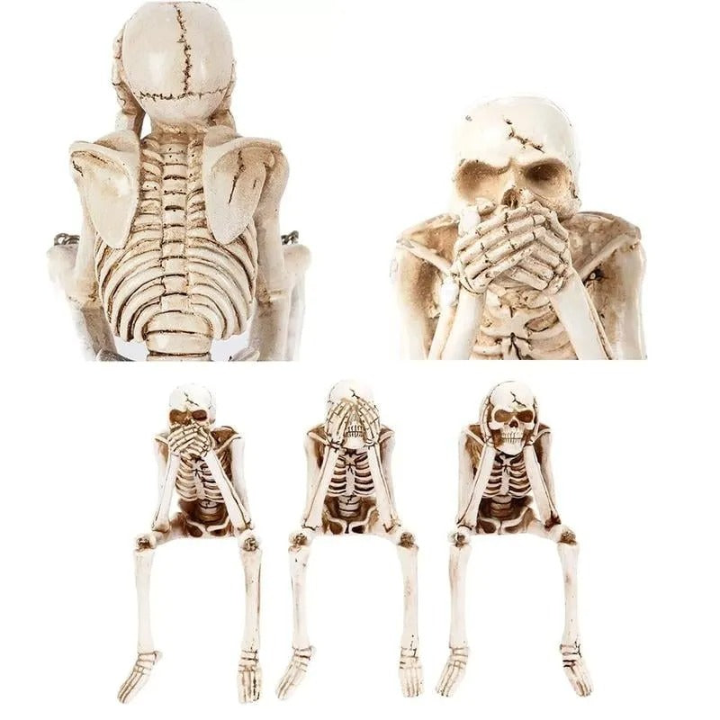 Drei weise Skelette — Kamin-Deko für Halloween Zorenza
