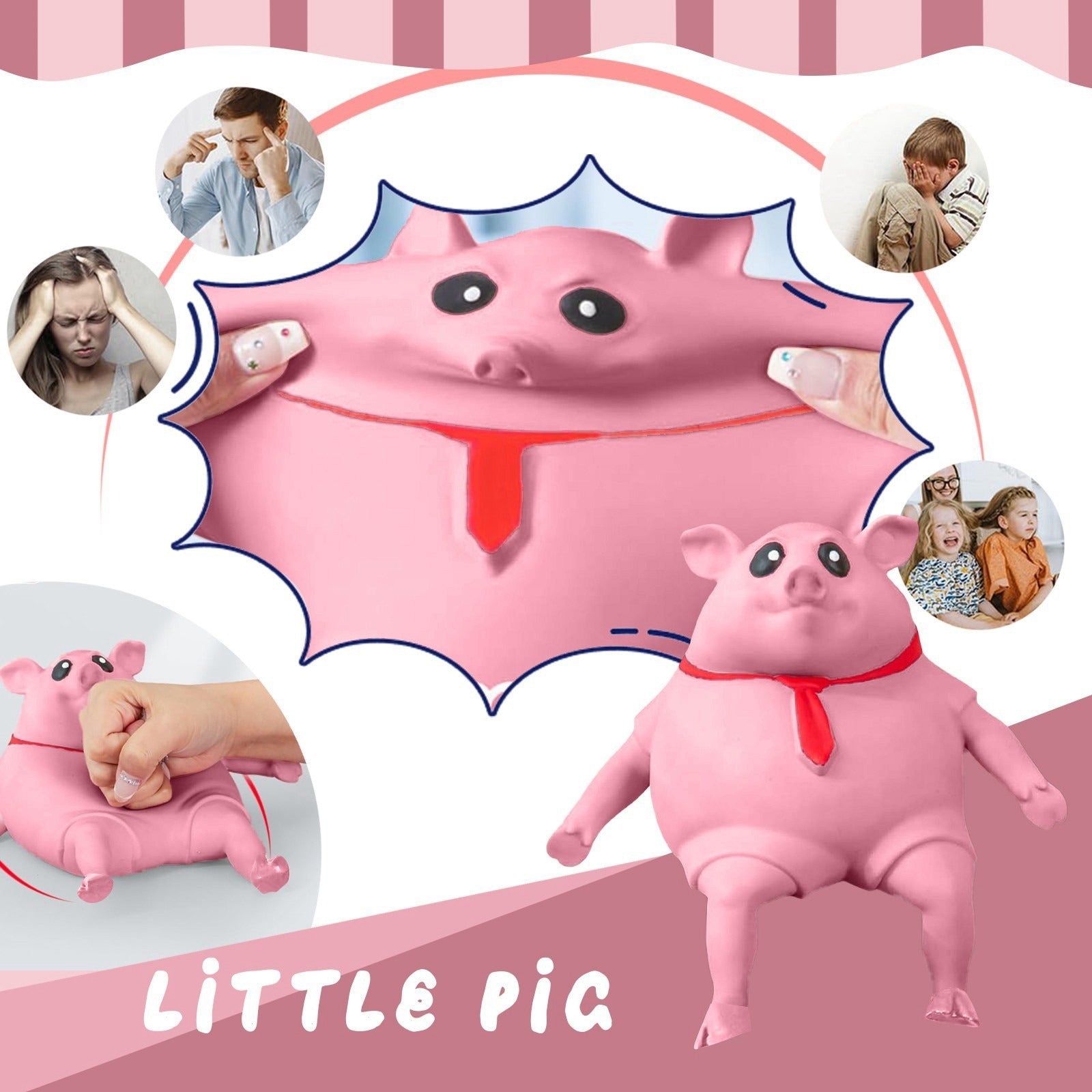 Antistress-Spielzeug Schweinchen | Weicher, langlebiger Gummi Mivoza Deutschland