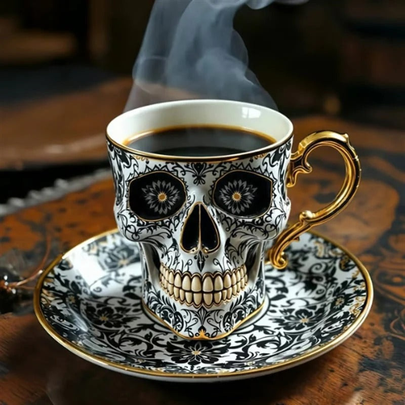 Schädel Design Kaffeetasse — Mystischer Eyecatcher für Tisch & Vitrine Mivoza Deutschland