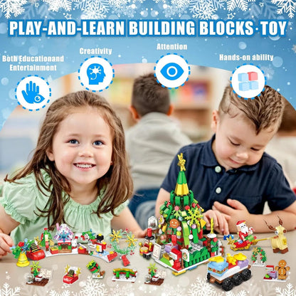 Bausteinset Adventskalender | 24-teiliges Bauvergnügen für Kinder Zorenza