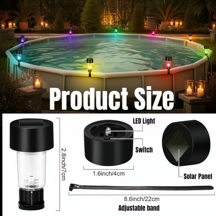 Solar Poollichter – stimmungsvolle Beleuchtung für Garten & Terrasse Zorenza