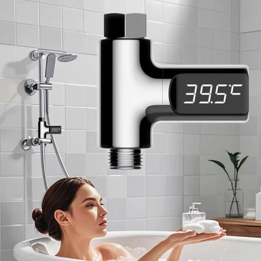 Digitales Duschthermometer | Wasserdruckbetrieb, LED-Anzeige Zorenza
