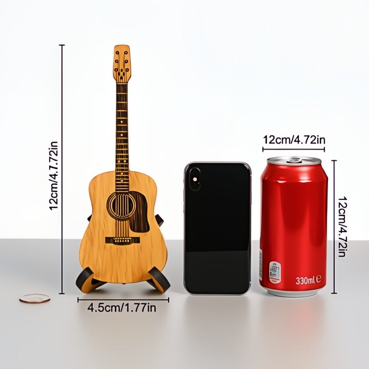 Handgefertigte Gitarrenpick-Box aus Holz mit Displayständer Zorenza